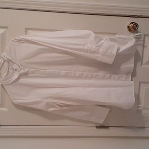A white cotton button down blouse from CJ Banks in a size 3X.